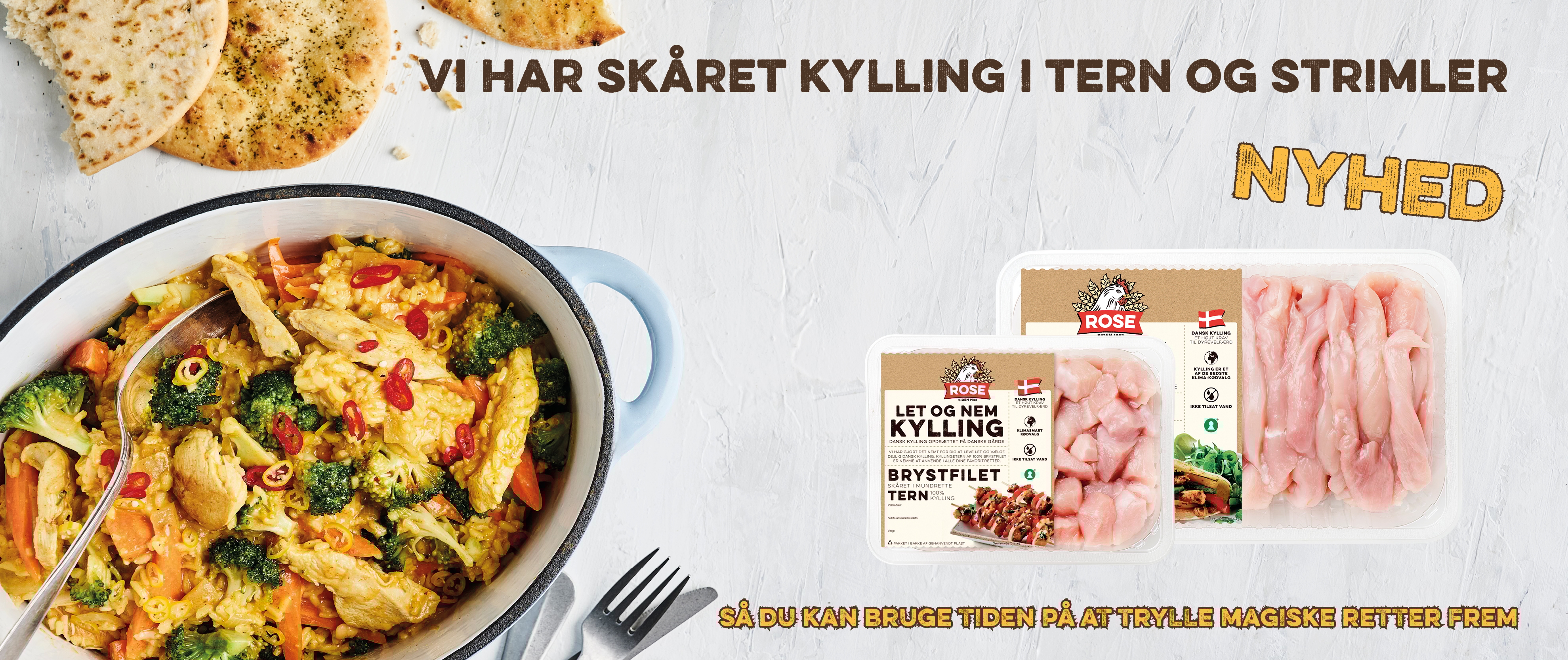 Tern og strimler kylling i karry