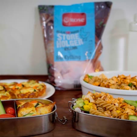Kajas pastasalat og æggemuffins