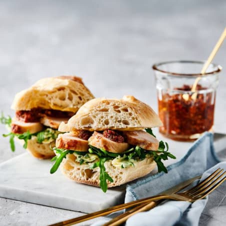 Ciabatta sandwich med stegt brystfilet