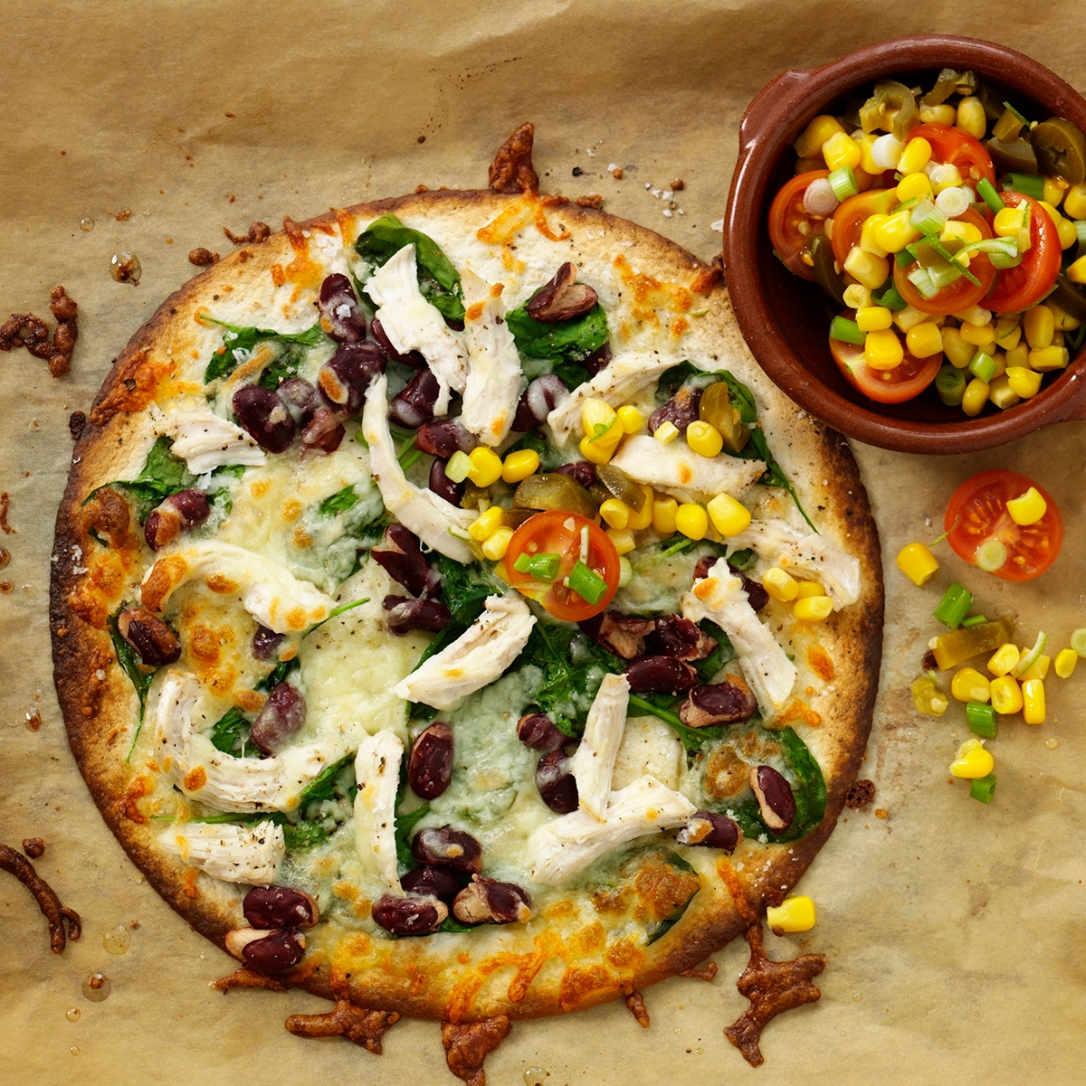 TortillaPizza med kylling
