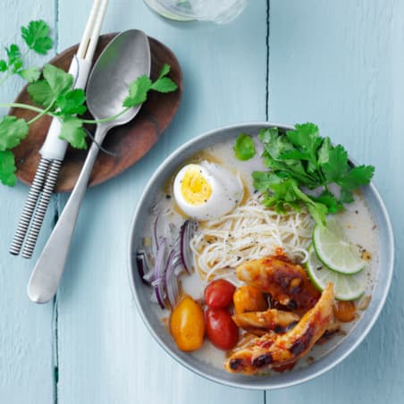 Sommer ramensuppe med kylling