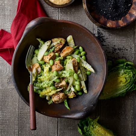 Bønnesalat med peanutbutterdressing